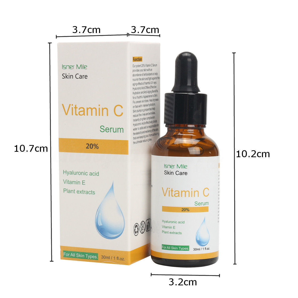 Sérum Vitamine C 20% – Teint Éclatant & Hydratation Intense (30ml)