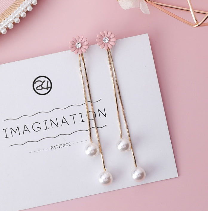 Boucles d’Oreilles “Fleur de Charme” – Élégance Florale & Tendance Coréenne