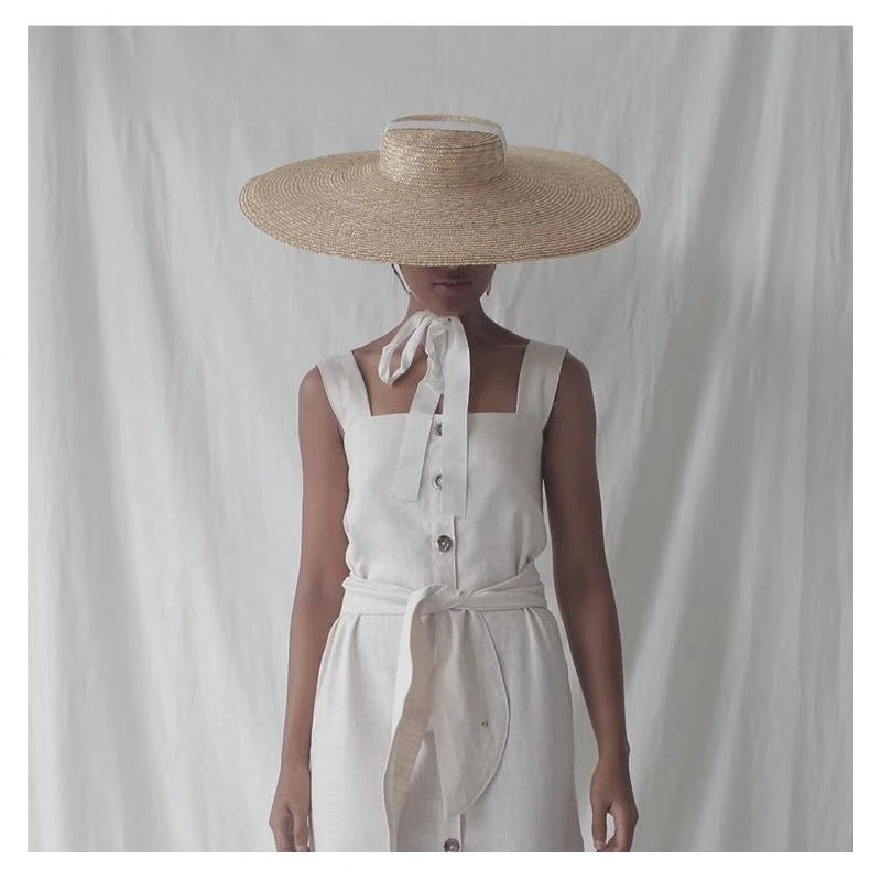 Chapeau de Paille “Riviera Élégante” – Chic Minimaliste & Protection Solaire