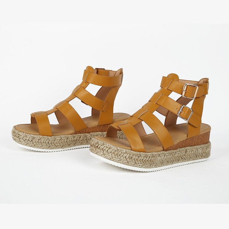 Sandales Compensées Espadrilles à Brides – Style Gladiateur