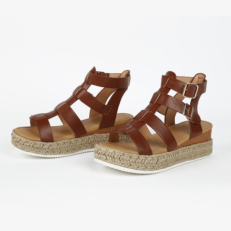 Sandales Compensées Espadrilles à Brides – Style Gladiateur
