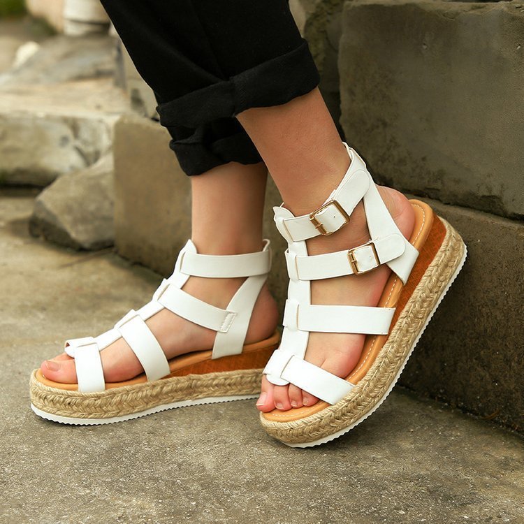 Sandales Compensées Espadrilles à Brides – Style Gladiateur