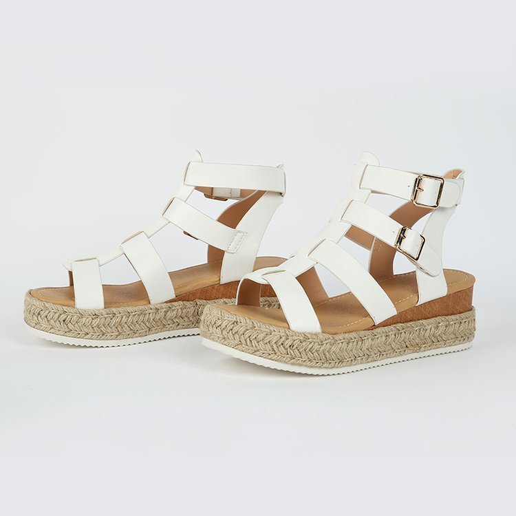Sandales Compensées Espadrilles à Brides – Style Gladiateur