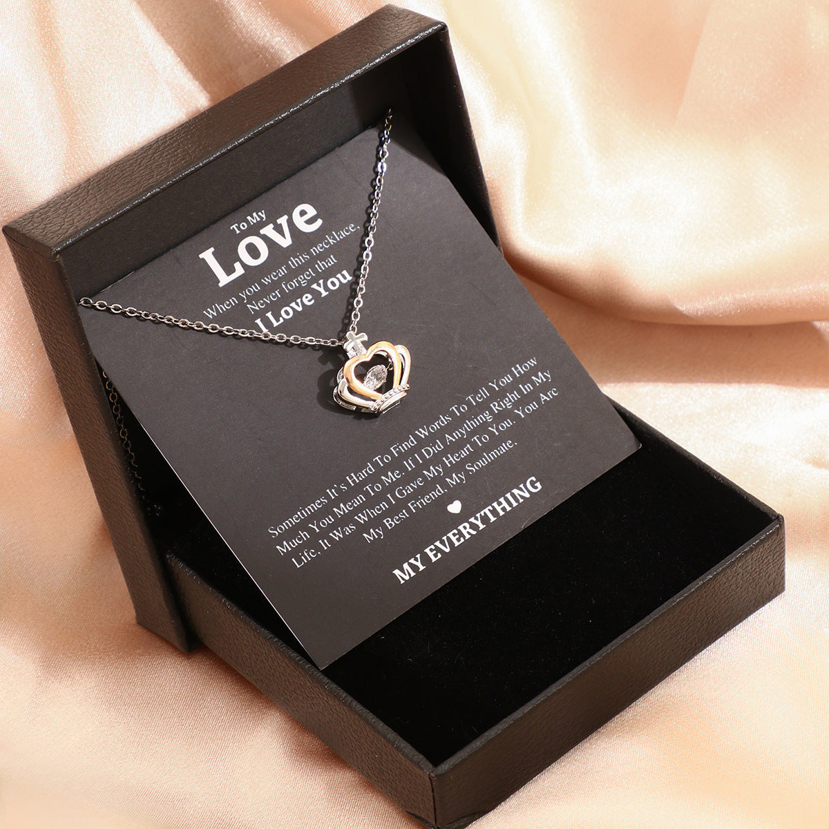 Collier de fête des mères - Coffret cadeau Collier d'amour pour femmes Bijoux fins Accessoires pour femmes Bijoux de mode