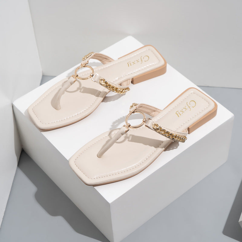 Sandales Élégantes à Chaîne – Style Minimaliste & Chic