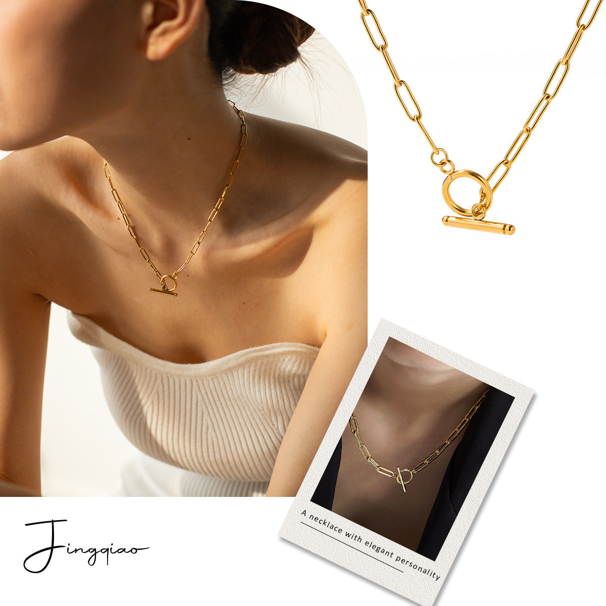 Collier “Golden Link” – Élégance Minimaliste & Esprit Tendance