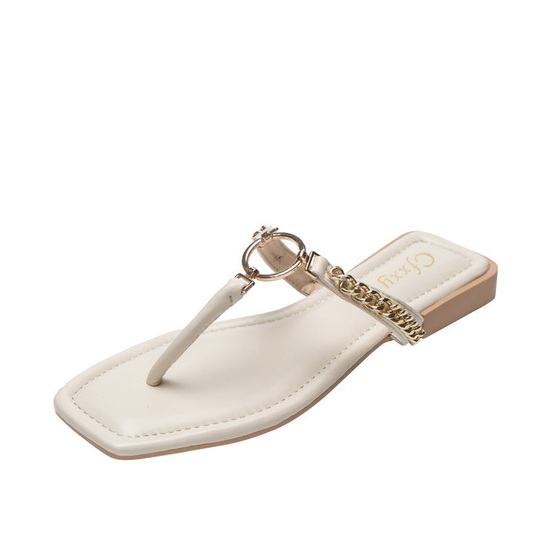 Sandales Élégantes à Chaîne – Style Minimaliste & Chic