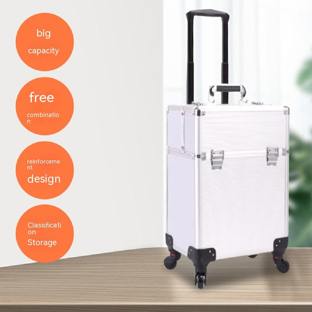 Valise Trolley de Rangement Maquillage – Grande Capacité & Mobilité Parfaite