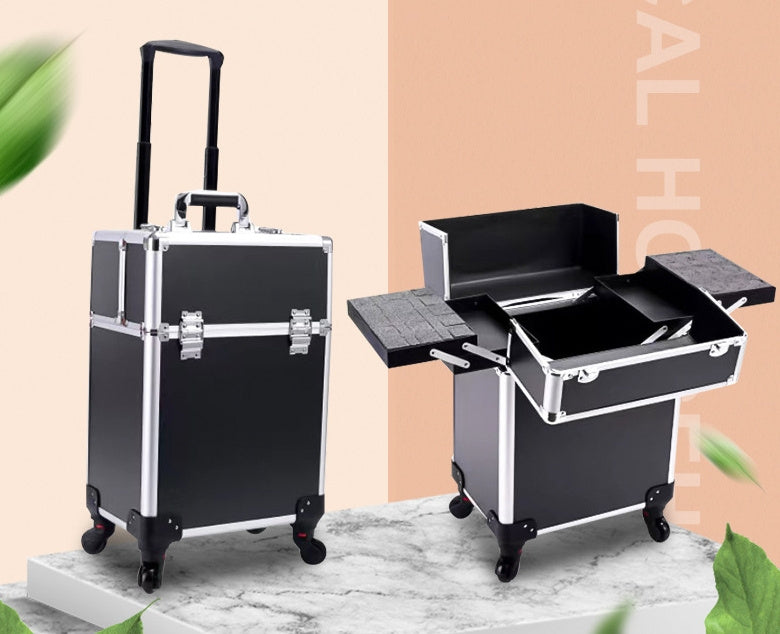 Valise Trolley de Rangement Maquillage – Grande Capacité & Mobilité Parfaite