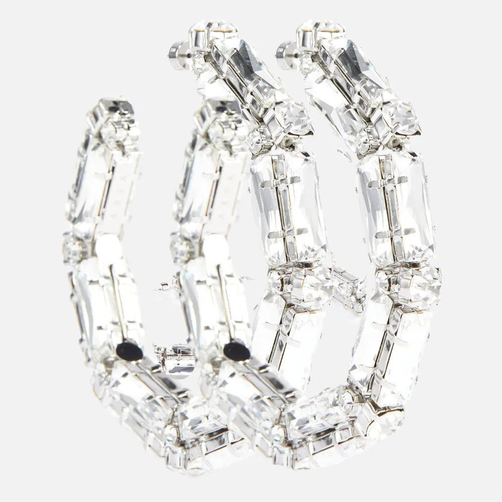 Créoles Cristal “Lumière Glamour” – Audace et Élégance Brillante