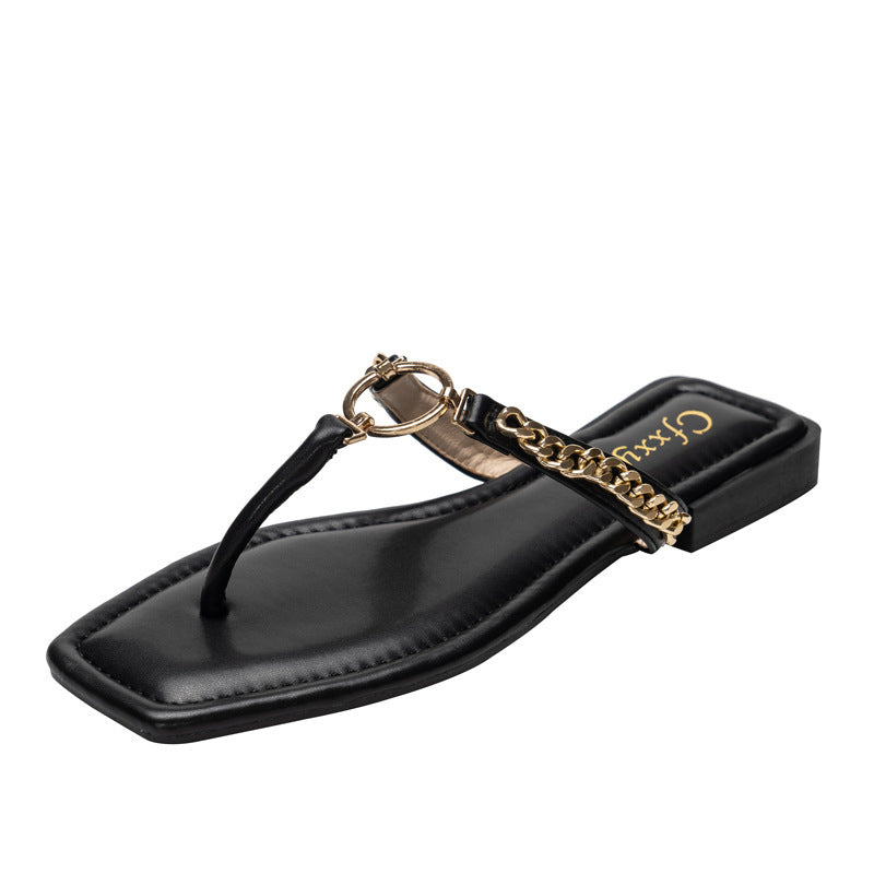 Sandales Élégantes à Chaîne – Style Minimaliste & Chic
