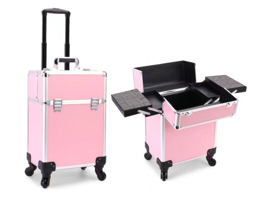 Valise Trolley de Rangement Maquillage – Grande Capacité & Mobilité Parfaite