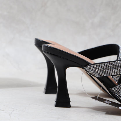 Sandales à Talons Hauts pour Femme – Élégance Strass et Confort Assuré