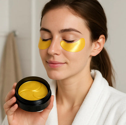 Patchs Dorés pour les Yeux – Éclat et Hydratation Intense