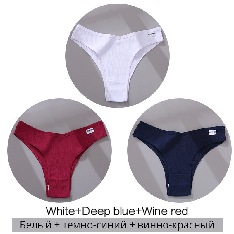 Lot de 3 Strings en Coton – Confort, Simplicité & Séduction