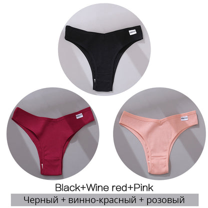 Lot de 3 Strings en Coton – Confort, Simplicité & Séduction