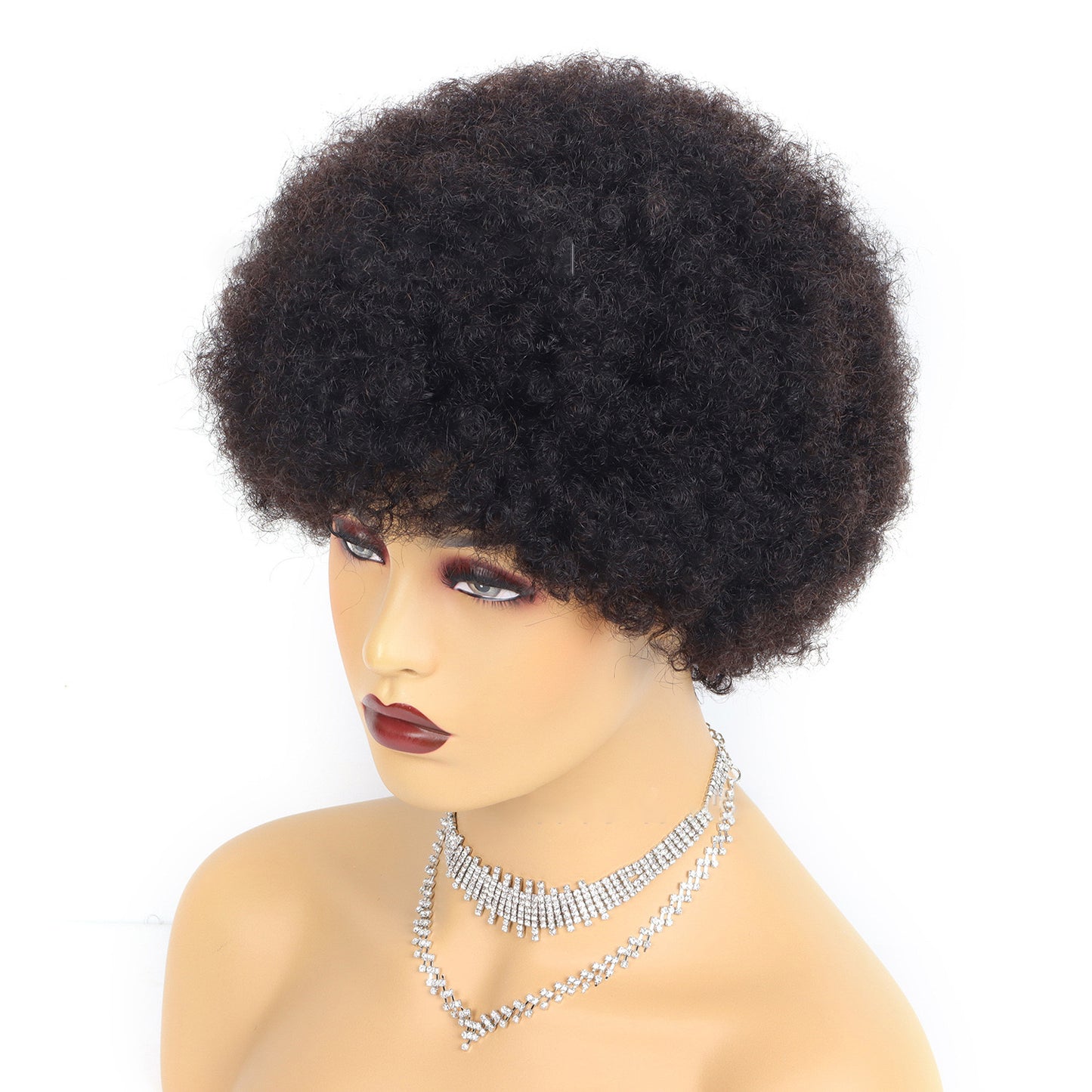 Perruque Courte Afro Kinky Curly – 100 % Cheveux Naturels