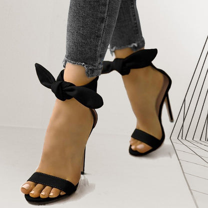 Sandales à Talons Hauts avec Nœud – Élégance & Séduction