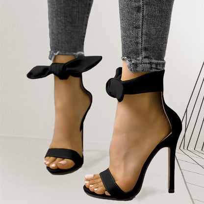 Sandales à Talons Hauts avec Nœud – Élégance & Séduction