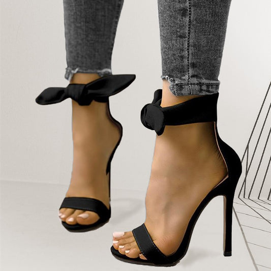 Sandales à Talons Hauts avec Nœud – Élégance & Séduction