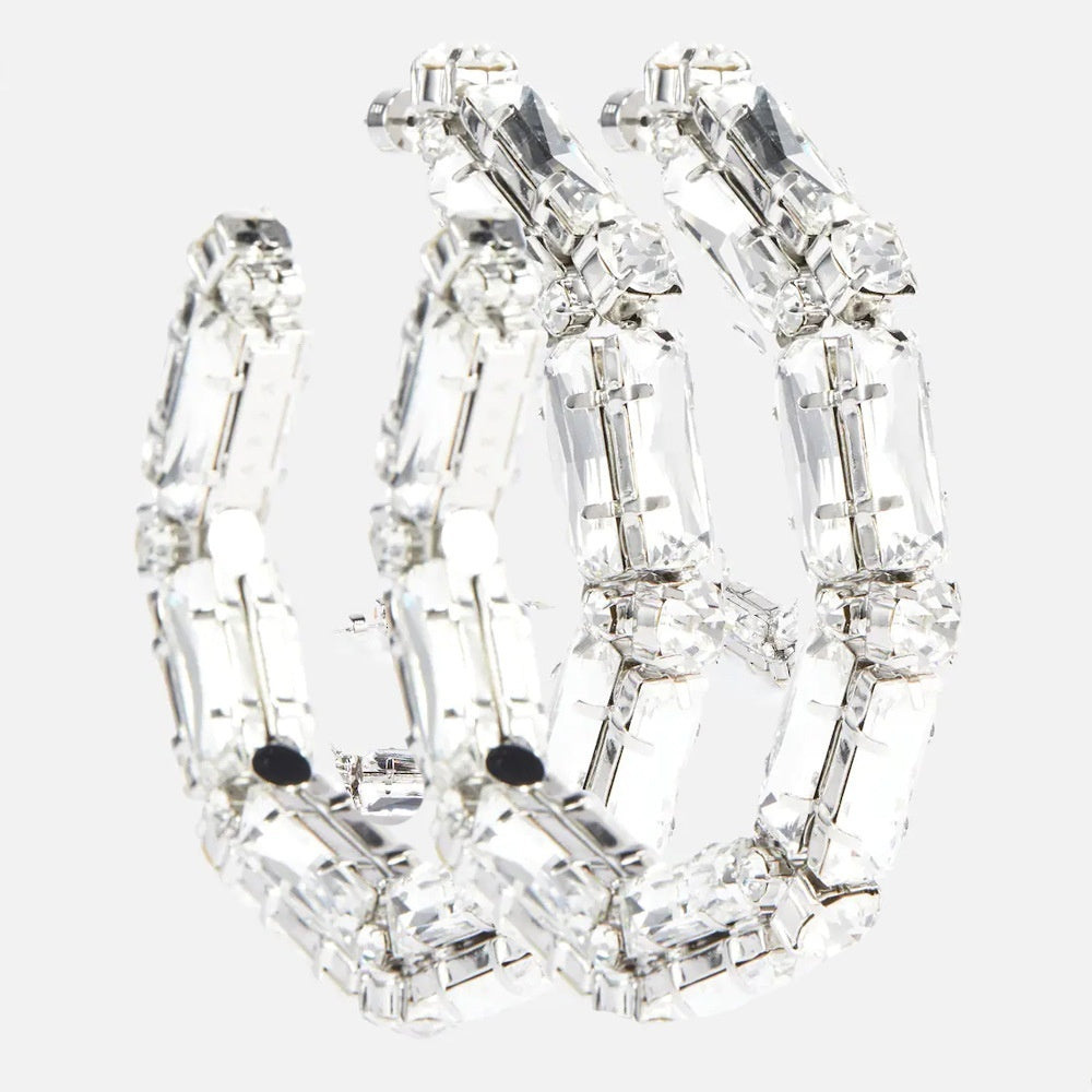 Créoles Cristal “Lumière Glamour” – Audace et Élégance Brillante