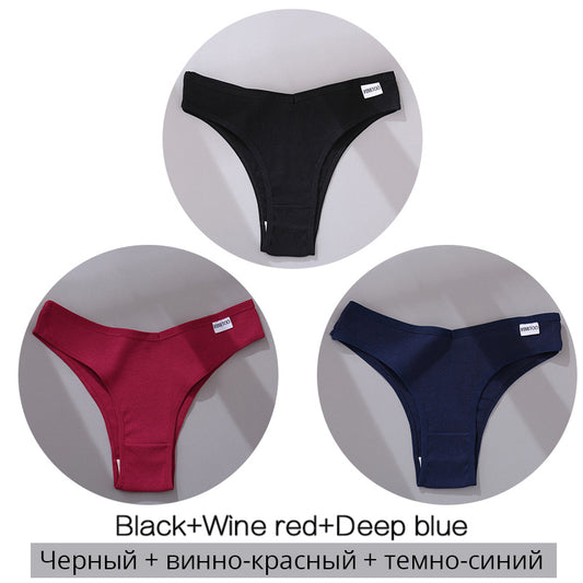 Lot de 3 Strings en Coton – Confort, Simplicité & Séduction