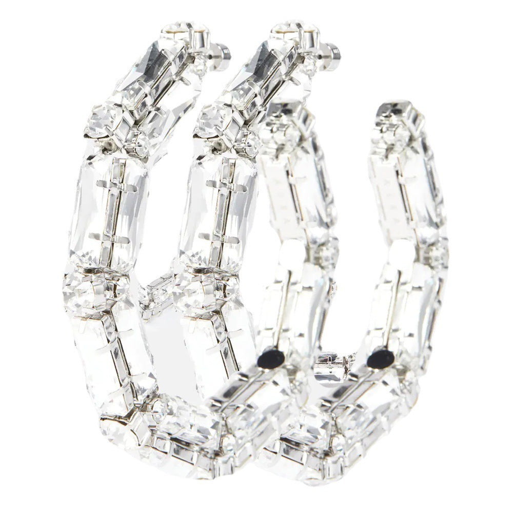Créoles Cristal “Lumière Glamour” – Audace et Élégance Brillante