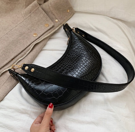 Sac Bandoulière Rétro Femme – Style Croco Chic