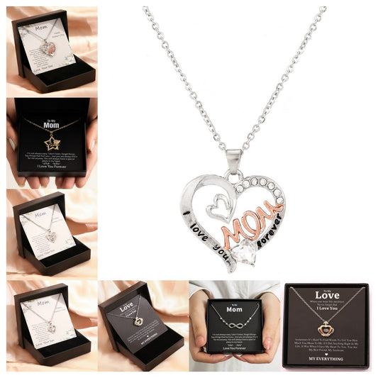 Collier de fête des mères - Coffret cadeau Collier d'amour pour femmes Bijoux fins Accessoires pour femmes Bijoux de mode
