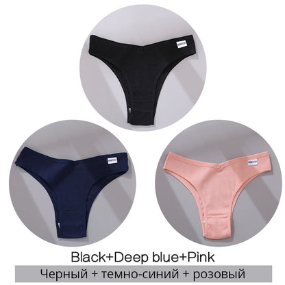 Lot de 3 Strings en Coton – Confort, Simplicité & Séduction
