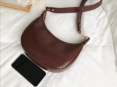 Sac Bandoulière Rétro Femme – Style Croco Chic