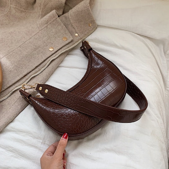 Sac Bandoulière Rétro Femme – Style Croco Chic