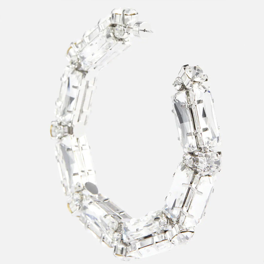 Créoles Cristal “Lumière Glamour” – Audace et Élégance Brillante