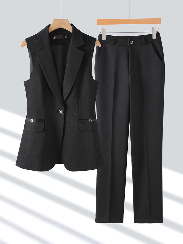 Ensemble Deux Pièces Professionnel – Gilet Cintré & Pantalon Tailleur