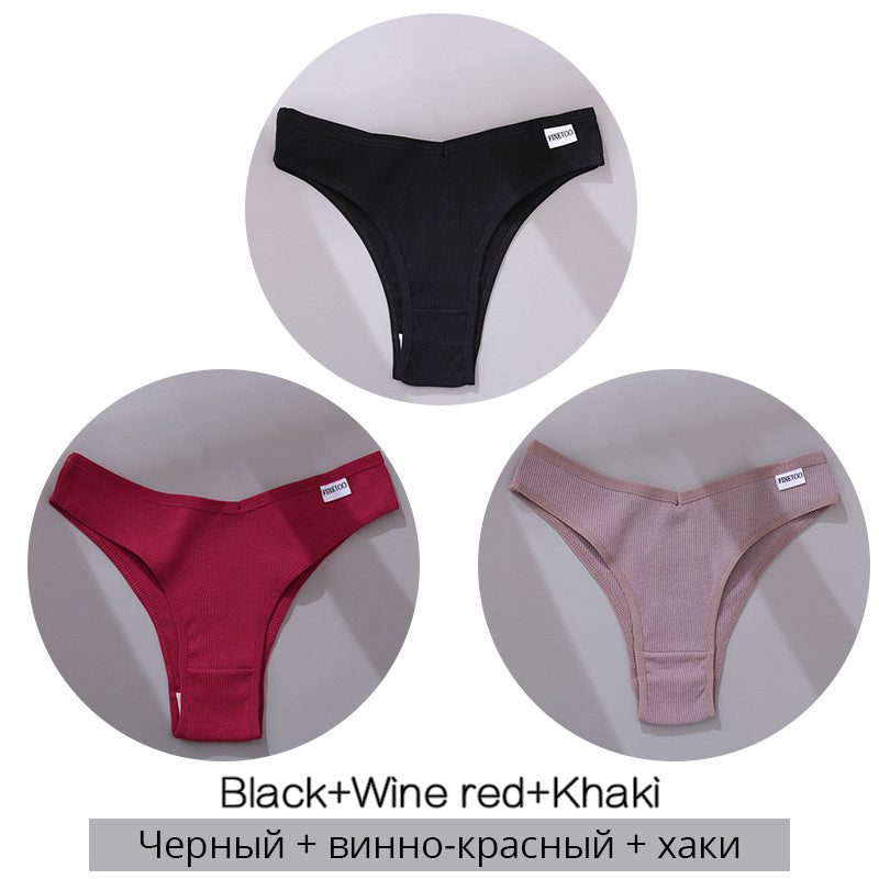 Lot de 3 Strings en Coton – Confort, Simplicité & Séduction