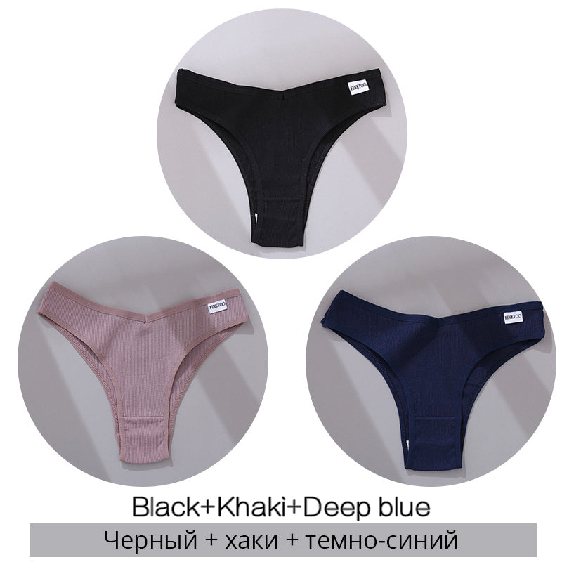 Lot de 3 Strings en Coton – Confort, Simplicité & Séduction