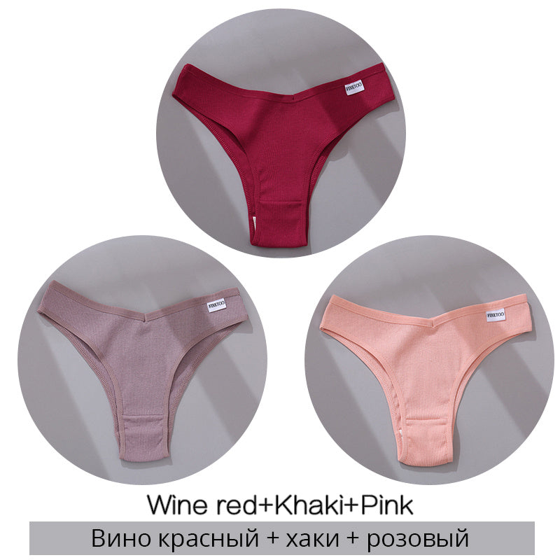 Lot de 3 Strings en Coton – Confort, Simplicité & Séduction