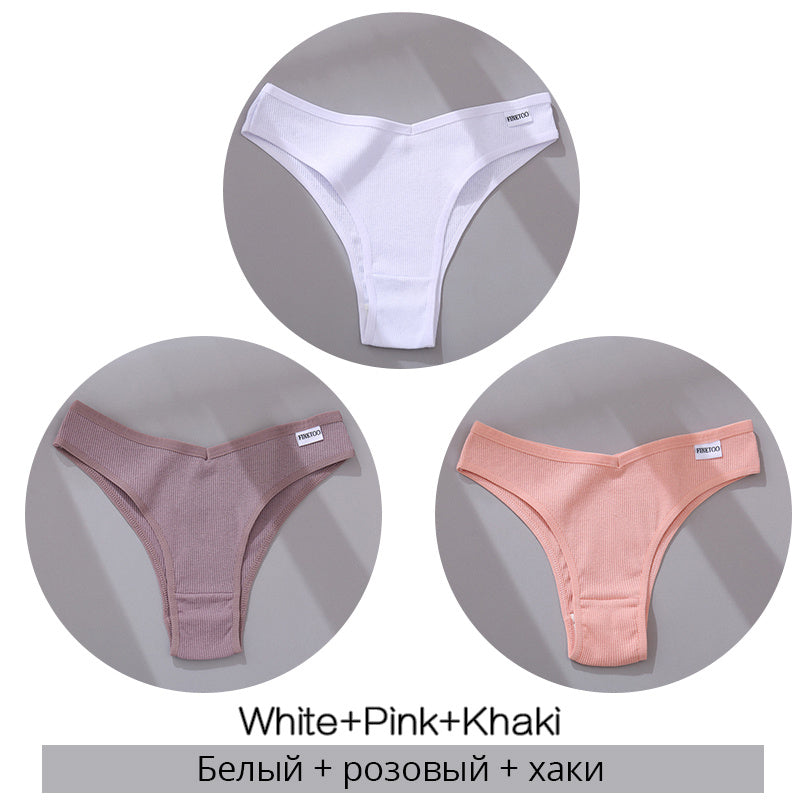 Lot de 3 Strings en Coton – Confort, Simplicité & Séduction