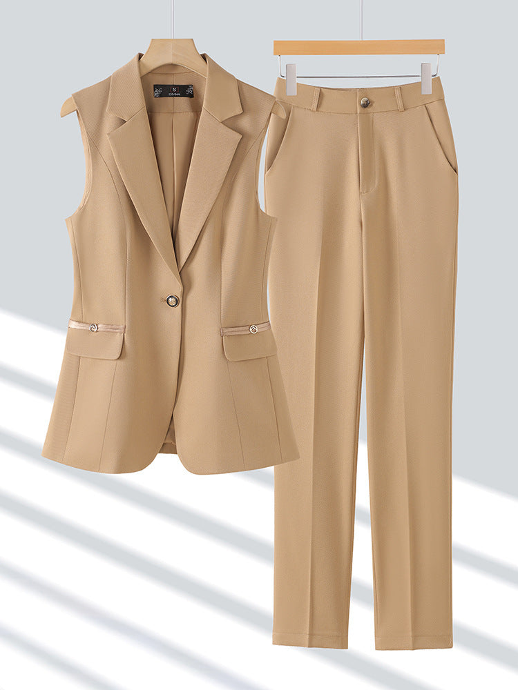 Ensemble Deux Pièces Professionnel – Gilet Cintré & Pantalon Tailleur