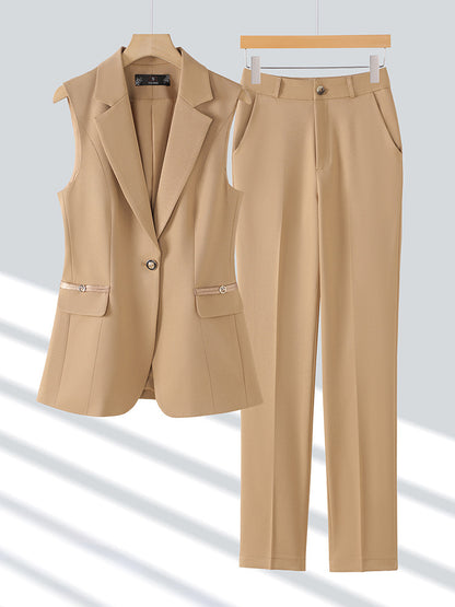 Ensemble Deux Pièces Professionnel – Gilet Cintré & Pantalon Tailleur