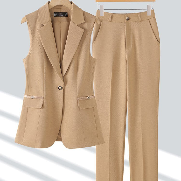 Ensemble Deux Pièces Professionnel – Gilet Cintré & Pantalon Tailleur