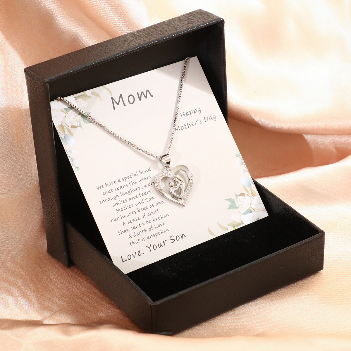 Collier de fête des mères - Coffret cadeau Collier d'amour pour femmes Bijoux fins Accessoires pour femmes Bijoux de mode