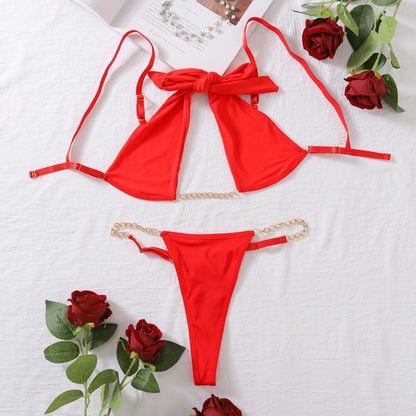 Ensemble Lingerie Deux Pièces – Nœud Sexy & Élégance Audacieuse