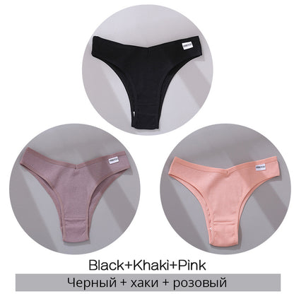 Lot de 3 Strings en Coton – Confort, Simplicité & Séduction