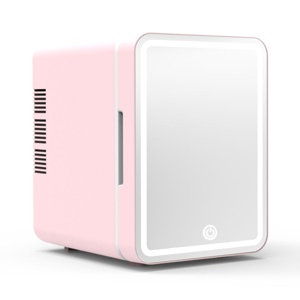 Mini Frigo Beauté avec Miroir et Lumière LED – Rose Élégant