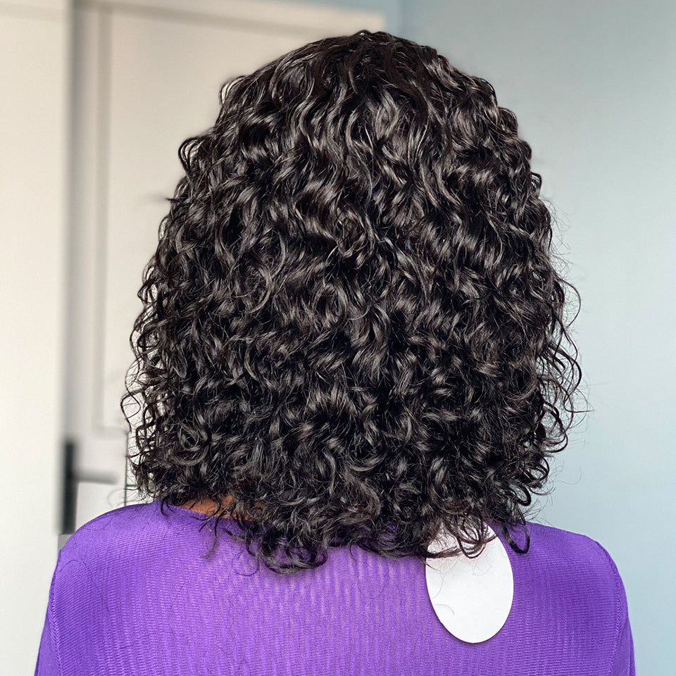 Perruque en Cheveux Naturels – Water Wave avec Frange