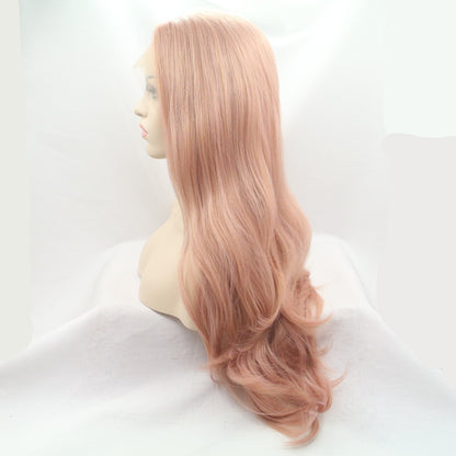 Perruque Lace Front Ondulations Longues – Rose Pastel Glamour