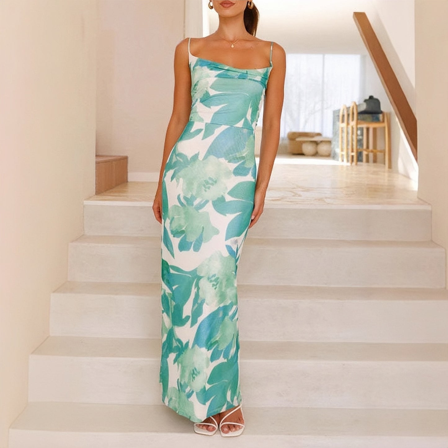 Robe Longue d’Été Imprimée – Élégance et Fraîcheur