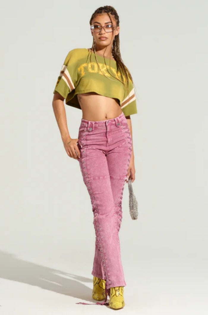 Jean Bandage Femme à Lacets – Tendance Streetwear