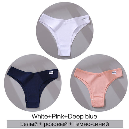 Lot de 3 Strings en Coton – Confort, Simplicité & Séduction